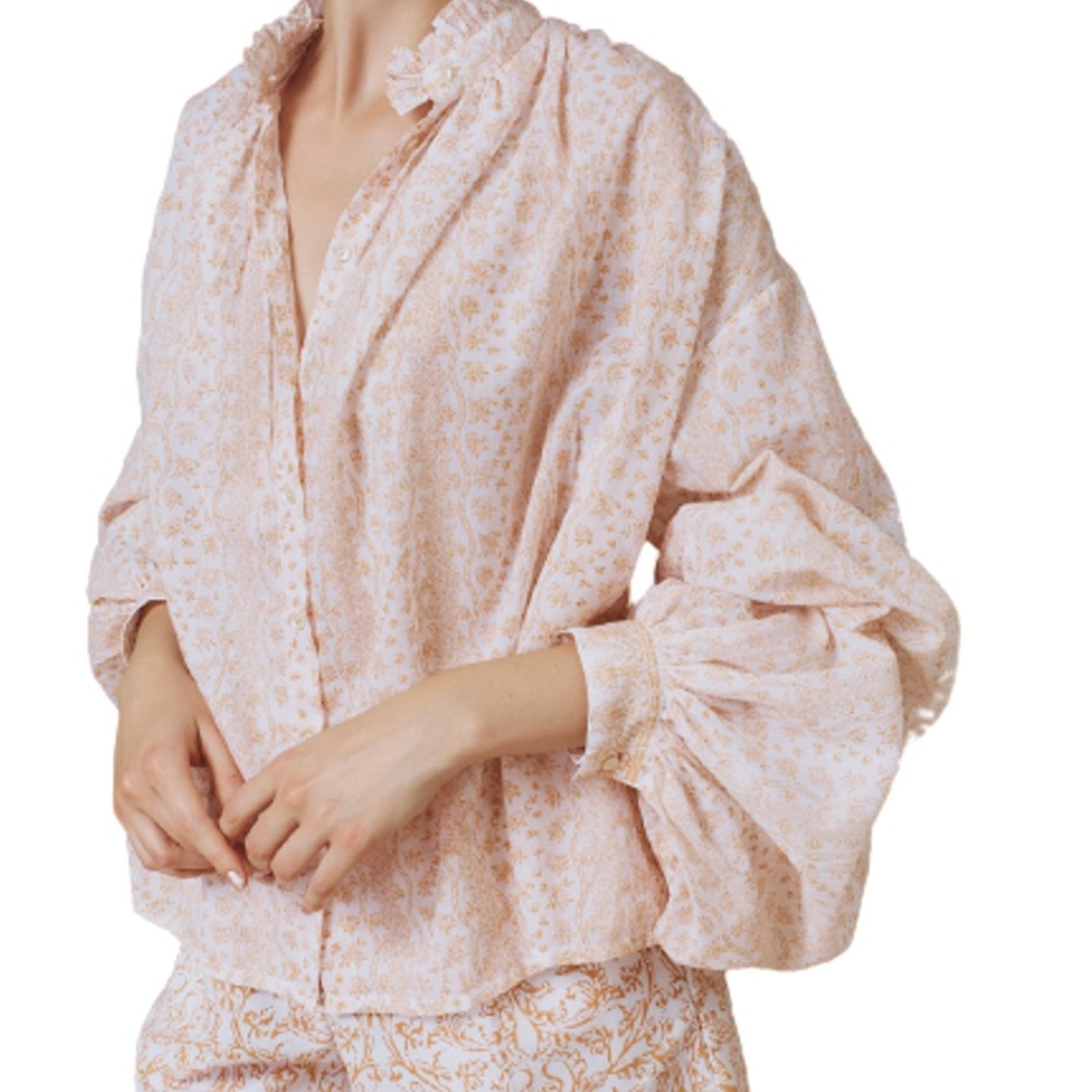 Thierry Colson Slava Blouse - Brandy Pattern SZ SM